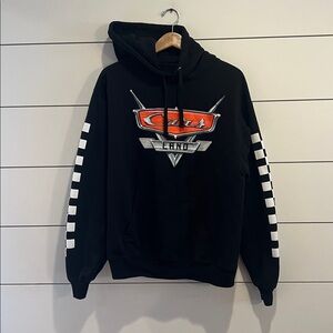 Disney Pixar Cars Land Black Hoodie Sweater lightning McQueen